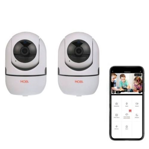 MOBI MobiCam HDX Baby Monitors WiFi Pan & Tilt Cameras with Night Vision & 2-Way Audio - 2pk