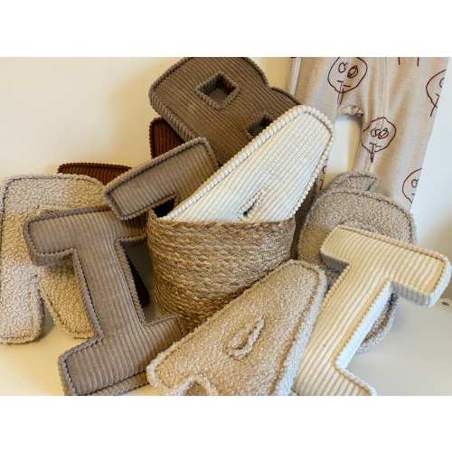 Neutral nursery decor fabric letters