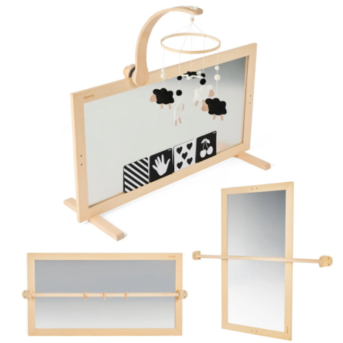 Montessori 3 in 1 Baby Mirror, Tummy Time Gym with Bar – GrowGo Kids