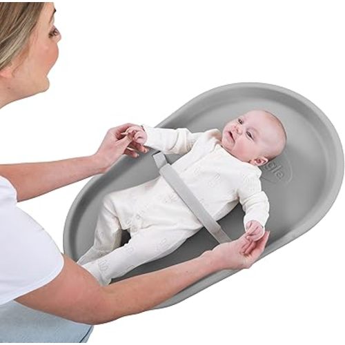 Squishy Changing Mat - Baby Changing Diaper Pad, Wipeable Easy-to-Clean Nappy Station, Warm-to-Touch Surface, Non-Slip Base, No Covers Needed - Grey