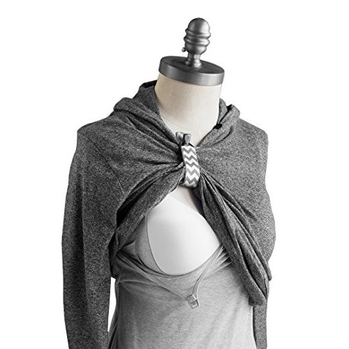 LatchPal Hands-Free Nursing Clip - Holds up Clothing to Make Breastfeeding and Pumping Easier, an Ideal Nursing Cover Accessory, Gray Chevron Pattern