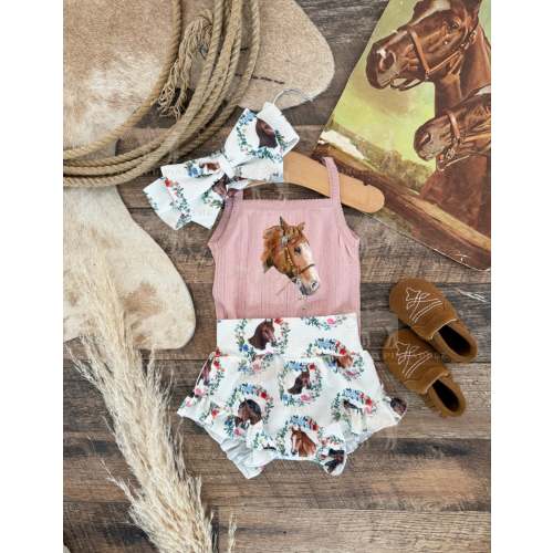 Bloomin' Pony Ruffle Bummie&Bow – theFRINGEDpineapple