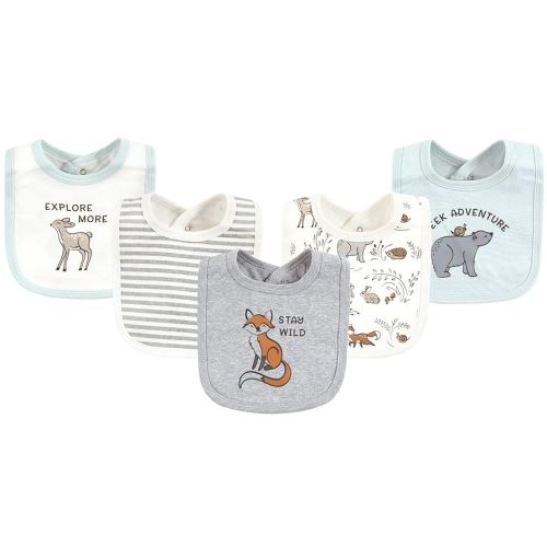 Touched by Nature Unisex Baby Organic Cotton Bibs, Dreamy Woodland, One Size