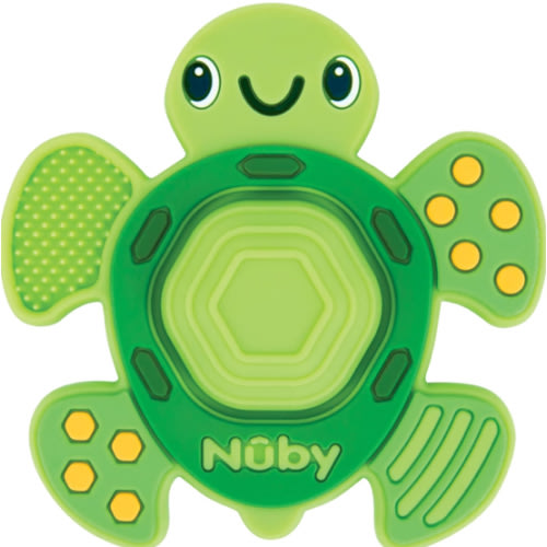 Nuby Teethe N' Pop Sensory Play Teether - Baby Teething Toy - 3+ Months - Turtle