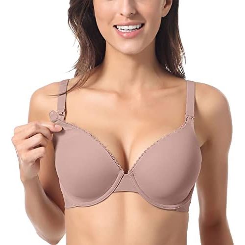 Gratlin Women's Underwire Nursing Bras Support Full Coverage Lightly Padded Maternity Bra for Breastfeeding