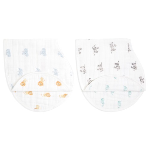 Halo x aden + anais organic cotton muslin burpy bibs 2 pack - organic cotton muslin burpy bibs 2 pack