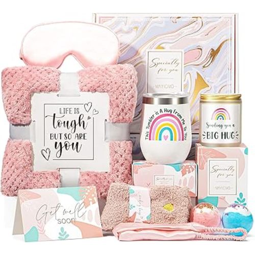Get Well Soon Gifts for Women, Inspirational Birthday Gifts for Women, Self Care Package Get Well Gift Baskets for Friends After Surgery, Sympathy Thinking of you Gifts, Feel Better Cancer Care Gifts