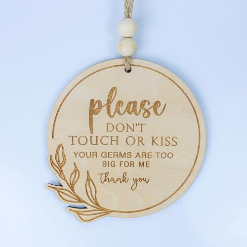 Wooden Card Please Do Not Touch or Kiss Baby Sign Please Do Not Touch Baby Wooden Sign Baby Shower (M08)