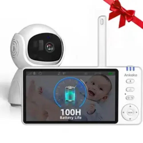 5"No WiFi Baby Monitor, 360° PTZ Camera, 720P HD Display, Two-Way Audio, Temperature Monitoring & Motion Detection Alert - TikTok Shop