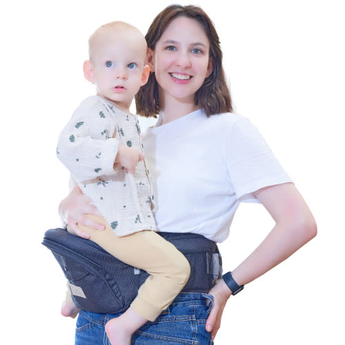 ACCOMBE Baby Carrier Hip Seat Carrier with Adjustable Strap & Side Pockets,Ergonomic Baby Hip Seat Carrier for Infants & Toddlers up to 50lbs (Grey Mélange)