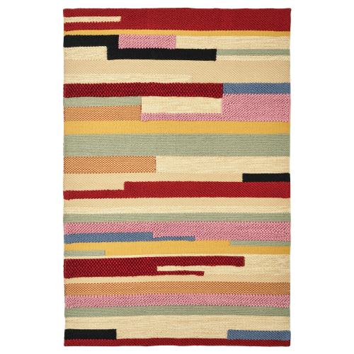 BRÖNDEN Rug, low pile - handmade multicolor/red 6 ' 7 "x9 ' 10 "