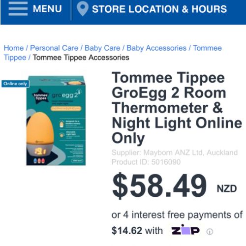 Buy Tommee Tippee GroEgg 2 Room Thermometer & Night Light Online Only Online at Chemist Warehouse®