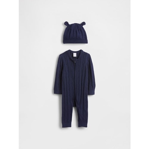 Baby Cable-Knit One-Piece Outfit Set