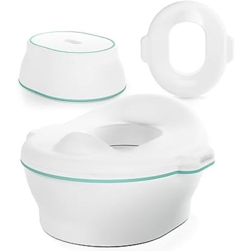 Frida Baby 3-in-1 Grow-With-Me Toddler Potty Training Toilet | Transforms from Potty to Toilet Topper Potty Training Seat and Step Stool | Easy-to-Clean Potty Training System