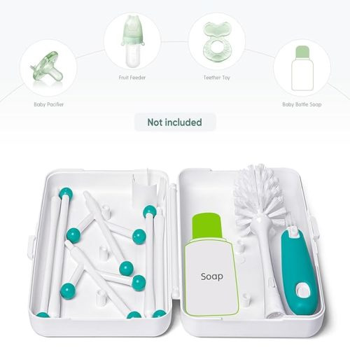 Termichy Travel Baby Bottle Drying Rack, Compact Size with Large Capacity for Working Mom, Visit Families, Friends or Camping with Baby Teal - On the Go