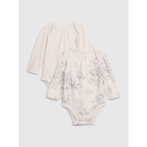 Baby First Favorites Organic Cotton Bodysuit (2-Pack) in barely pink, size: 0-3 M