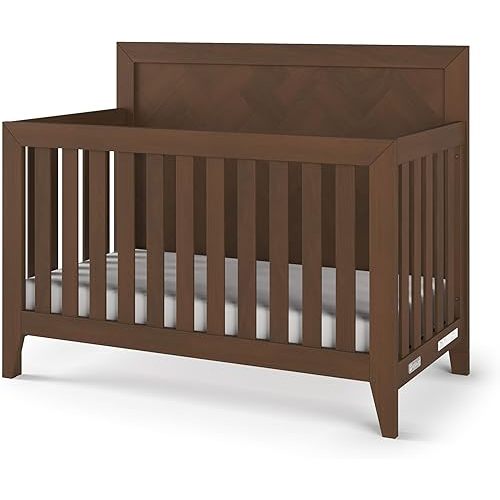 Child Craft Kieran 4-in-1 Convertible Baby Crib, Wooden Nursery Furniture Converts to Toddler Bed Daybed & Full-Size Bed, Adjustable Mattress Heights, Non-Toxic Baby Safe Finish, Toasted Chestnut
