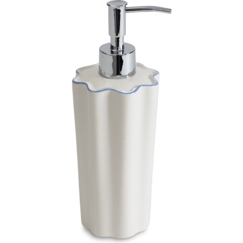 Kassatex Le Marais Porcelain Lotion Dispenser, White/ Cornflower Blue