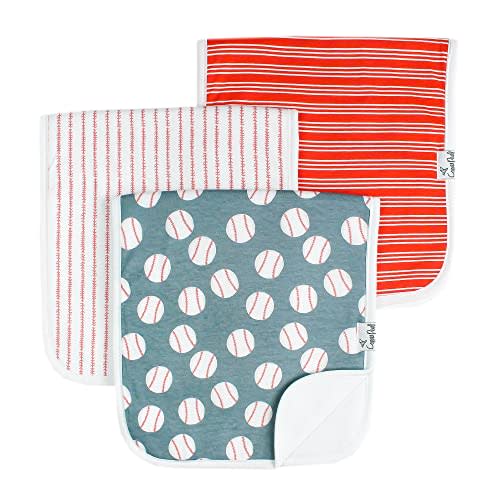 Copper Pearl Premium Baby Burp Cloths - 3-Pack Large Cotton Burp Cloths, Extra Soft Spit Up Rags with 3 Absorbent Layers, Perfect for Baby Boy Gifts (21" x 10" Size, Sluggera Set)