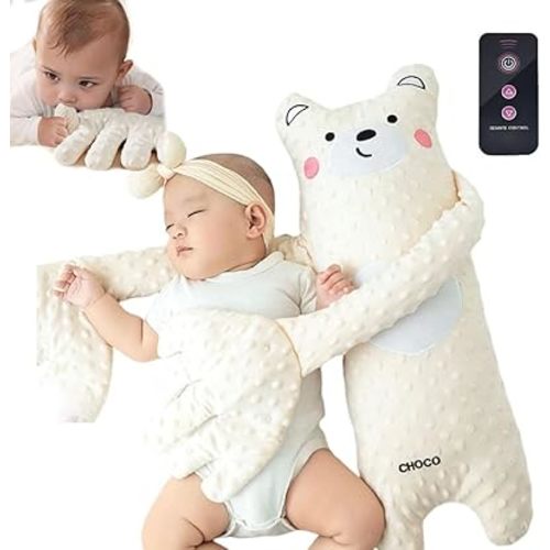 Chico Bear Baby Pat Pillow, Choco Bear Baby Patter for Sleep, Chocolate Bear Baby Patting Pillow, Upgrade Soothing Palm for Toddler, Baby Butt Patter, Kid Soother Pillow