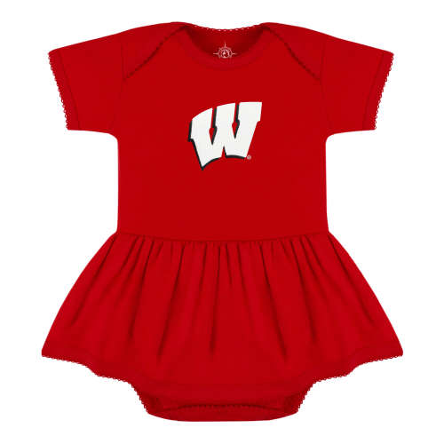 Wisconsin Badgers Picot Bodysuit Dress | College Baby