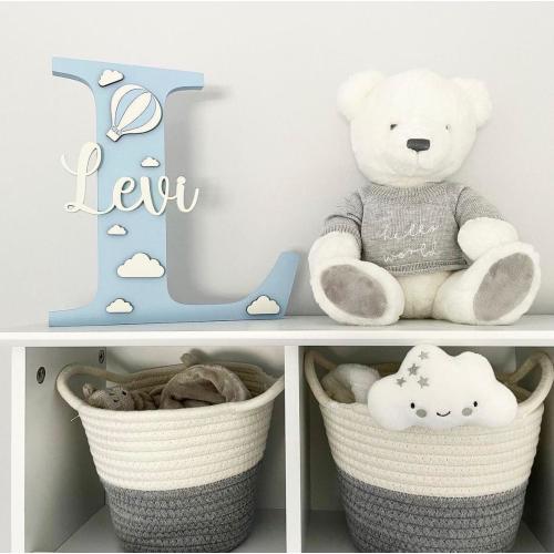 Hot Air Balloon Personalised Initial, Nursery Decor, Custom Baby Name Sign, Personalised Initial, New Baby Gift, Kids Bedroom Wall Art
