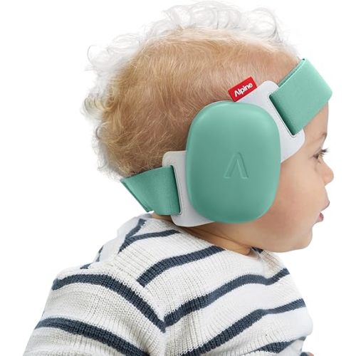 Alpine Muffy Baby - New & Improved Baby Ear Muffs Noise Protection for Babies and Toddlers - CE & ANSI Certified - Safe and Soothing Hearing Protection - Age 3-48 months - Approved by Babies - Green