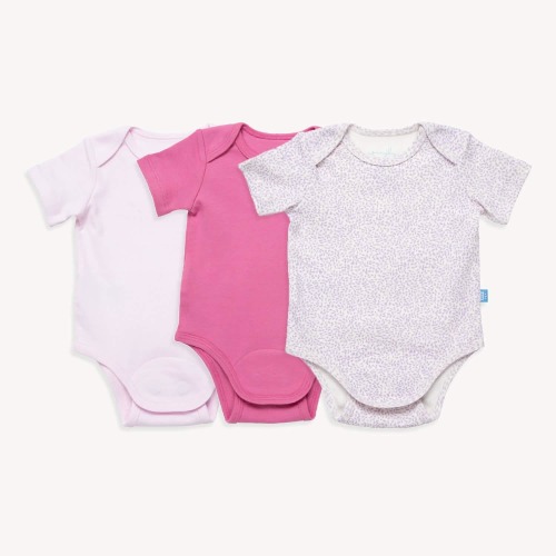 blush blossom organic cotton magnetic bodysuit | 3 set – Magnetic Me