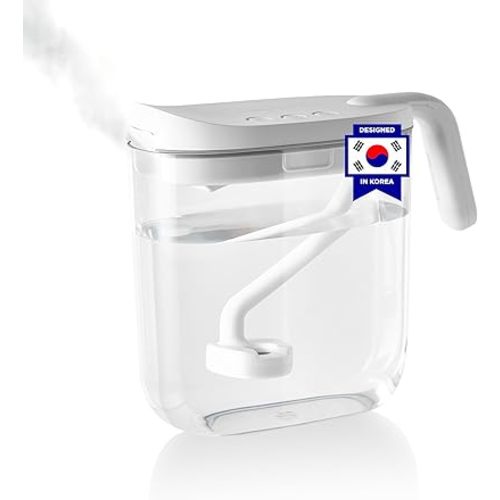 Carepod Mini 21P Ultrasonic Cool Mist Humidifier for Bedroom, Quiet & Safe for Baby, Transparent, Only 3 Washable Parts & Easy to Clean, Filter-Free, Automatic Shut-off, Lasts 20Hrs (0.74Gal/2.8L)