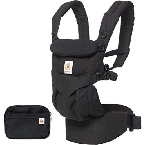 Ergobaby Omni 360 All-Position Baby Carrier for Newborn to Toddler with Lumbar Support (7-45 Pounds), Pure Black, 1 Count (Pack of 1)