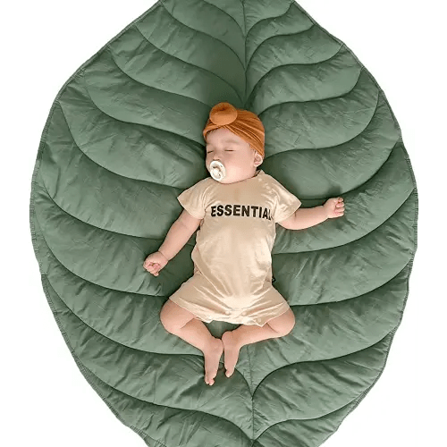 Baby Play Mat Cotton Nursery Rug Newborn Crawling Mat for Tummy Time Kid Baby Room Decoration Leaf Shapes Floor Playpen Mat 56.3x42.1inch