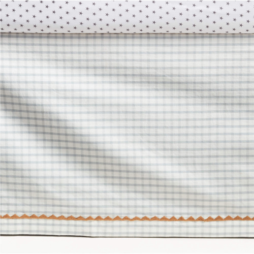 Blue Windowpane Plaid Organic Cotton Baby Crib Skirt