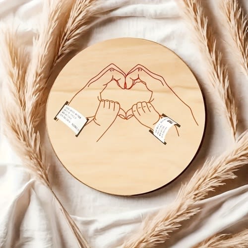 wooden birth bracelet keepsake engraved round plaque perfect - Temu