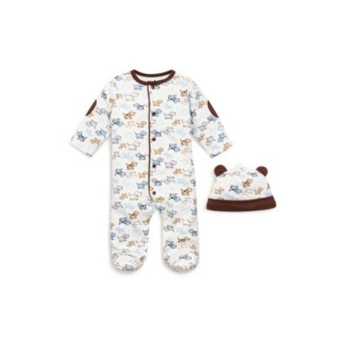 Boys' Puppy Print Footie & Hat - Baby