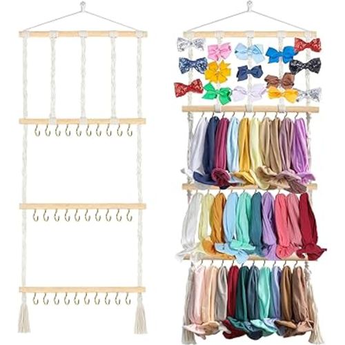 Headband Holder Hair Bows Organizer for Girls, Baby Headbands Hair Accessories Organizer Storage Wall Hanging Decor for Toddler Girls Room