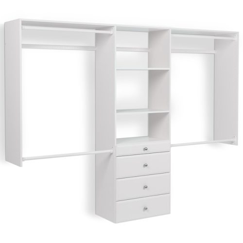 Easy Track 4-ft to 8-ft W x 6-ft H White Solid Shelving Wood Closet System in the Wood Closet Kits department at Lowes.com