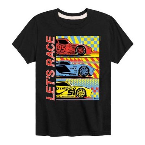 Boys' Cars Lightning McQueen Dinoco Jackson Storm Let's Race Short Sleeve Graphic T-Shirt - Black - 2T