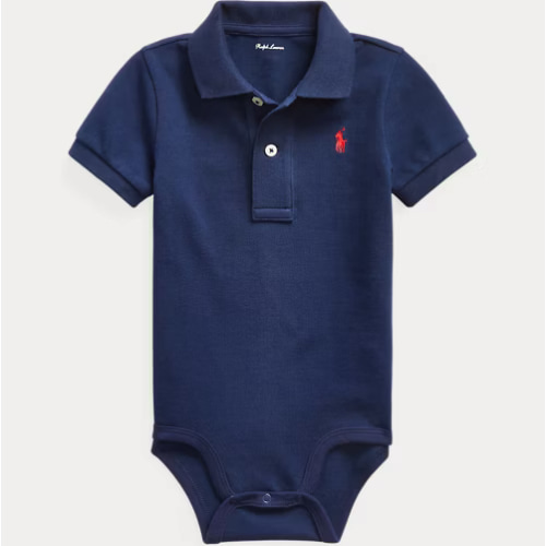 Cotton Mesh Polo Bodysuit | Ralph Lauren