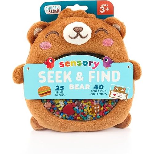 Chuckle & Roar - Sensory Seek & Find Bear - Scavanger Hunt on The Go - Great for Car Rides - Family Game for Toddlers - Ages 3 and Up