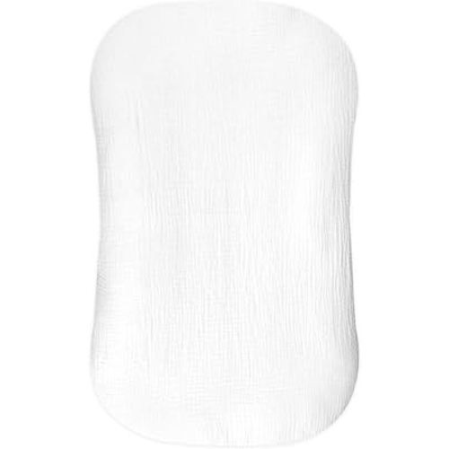 Hooyax Muslin Baby Lounger Cover Soft Organic Cotton Slipcover Fits Newborn Lounger for Baby Boys and Girls (White)