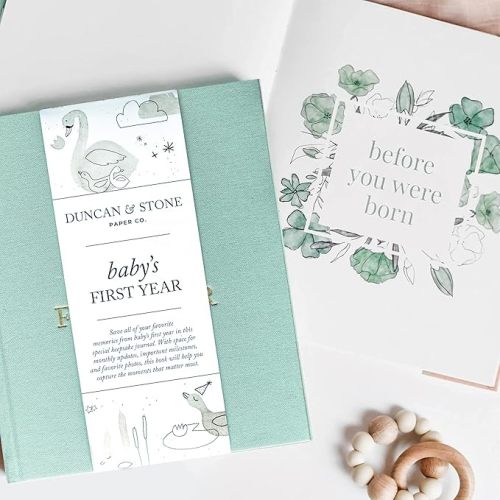Baby First Year Book - Heirloom Keepsake Baby Memory Book to Record Important Milestones, Photos & More - Pregnancy Books (Sage Green,112 Pages)