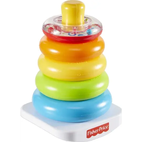 Fisher-Price Baby Stacking Toy Rock-A-Stack, Roly-Poly Base With 5 Colorful Rings For Ages 6+ Months
