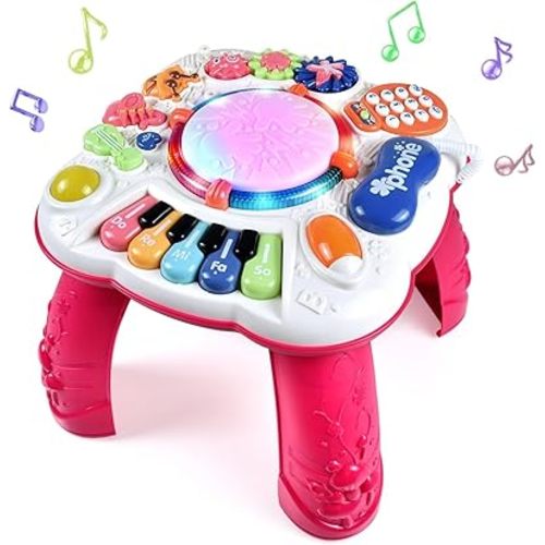 Baby Toy- Engaging Baby Activity Center for 6 12 18 Months Old- Safe, Sturdy, and Fun (11.8 x 11.8 x 12.2 inches) (Red)