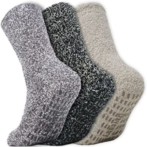 Daventry Thick Fuzzy Grippy Socks for Women and Men | Slipper Socks for Women | No Slip Non Skid Grip