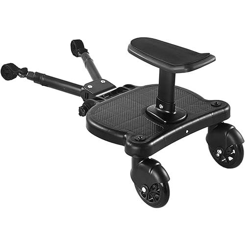 Universal Stroller Board with Detachable Seat, 2 in1 Buggy Board Suitable for Most Strollers, Holds Children Up to 55lb, Sit and Stand Stroller Glider Board for Toddler to Ride