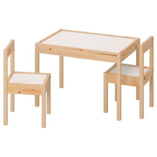 LÄTT Children's table and 2 chairs - white/pine