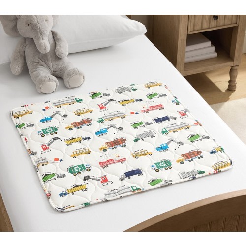 Busy Trucks Waterproof Toddler Bed Pad