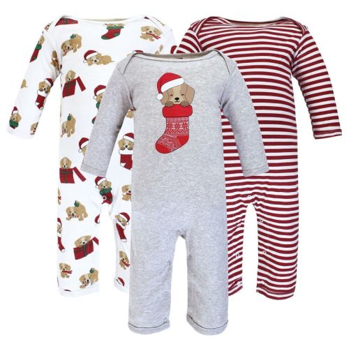 Hudson Baby Unisex Baby Cotton Coveralls, Christmas Dog, 9-12 Months