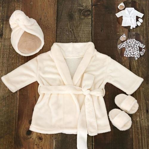 Cozy Cream Baby Robe with Matching Slippers and Scarf - Perfect - TikTok Shop