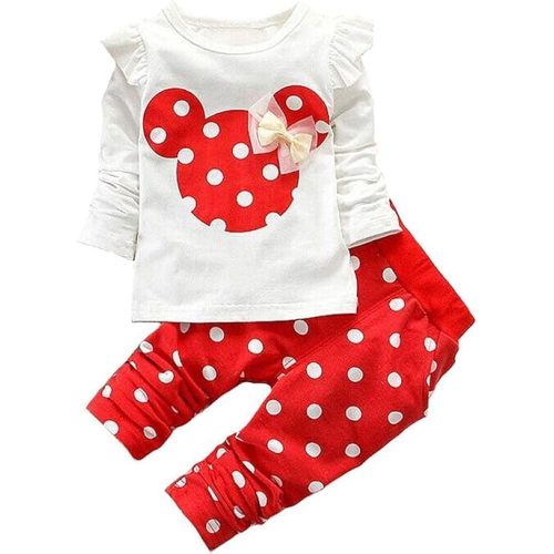 Cute Toddler Baby Girls Clothes Set Long Sleeve T-Shirt and Pants Kids 2pcs Outfits